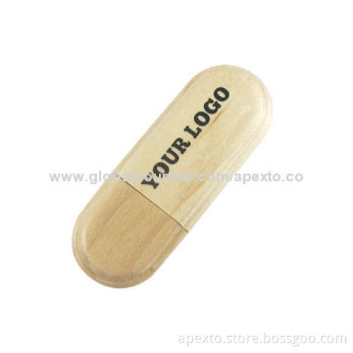 Wooden USB Flash Drive with Ceramic, Customized Printed Logo